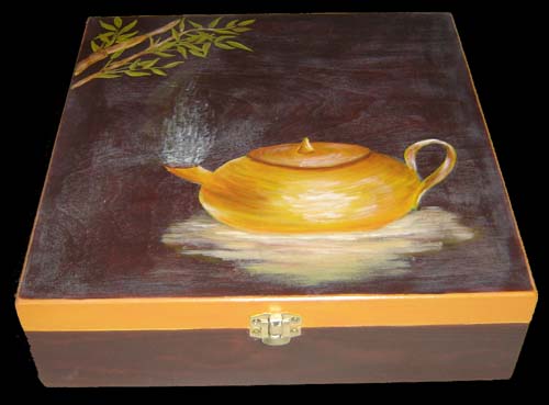 boite à thé peinte à la main