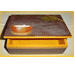 divers objets peints au couleurs de l`automne: orange et marron  